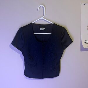 Donna Morgan Navy Blouse